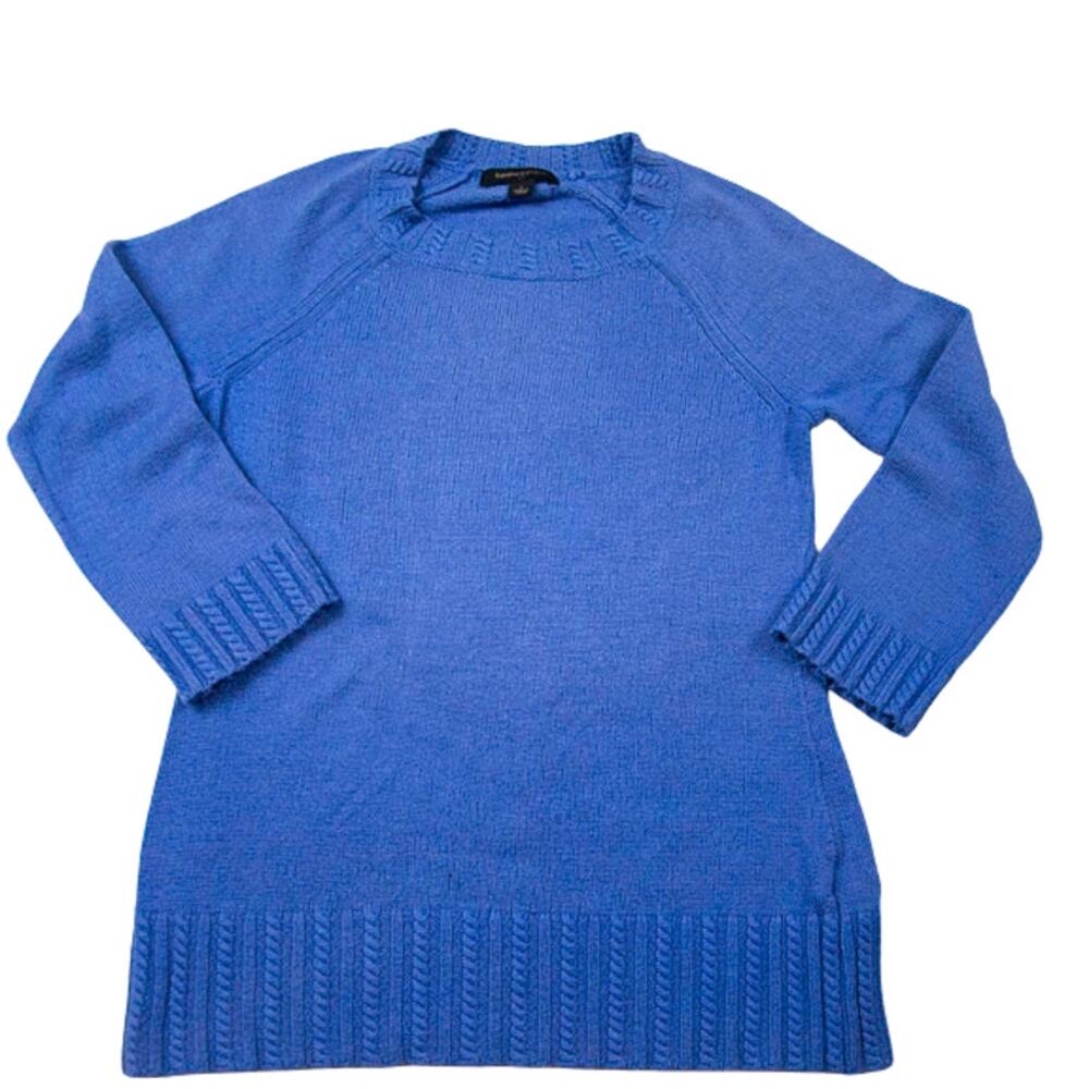 BRF Banana Republic Blue Cashmere Wool Blend 3/4 Sleeve Knit Sweater| S0